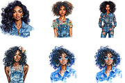 Fashion Black Girl with Denim, a Seasonal Illustration by Designking (Thumbnail 3 of 5)