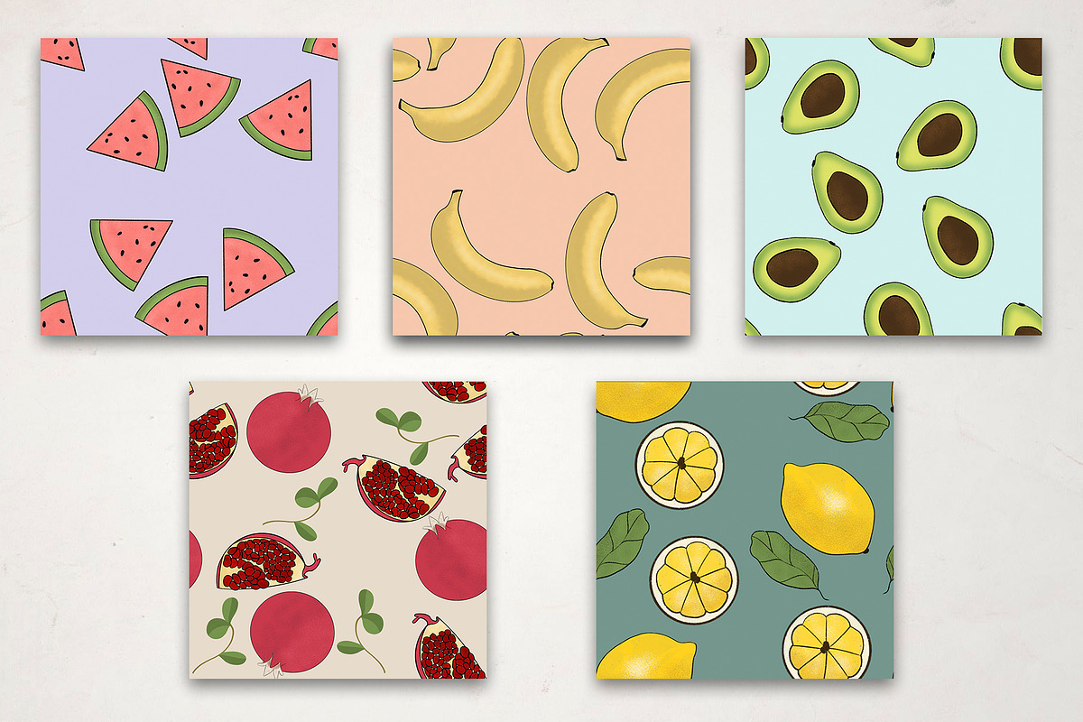 Fruits seamless patterns, a Pattern Graphic by Le.nart (Photo 5 of 6)
