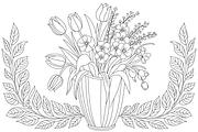 Floral  Bouquet Coloring Book, a Graphic by balal (Thumbnail 11 of 11)
