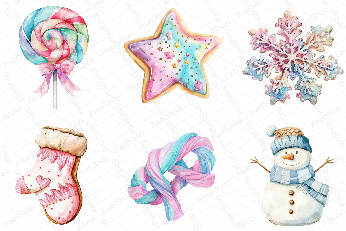 Pastel Christmas Cookies & Candy Cli, an Illustration by DreamPrint404 (Photo 3 of 6)