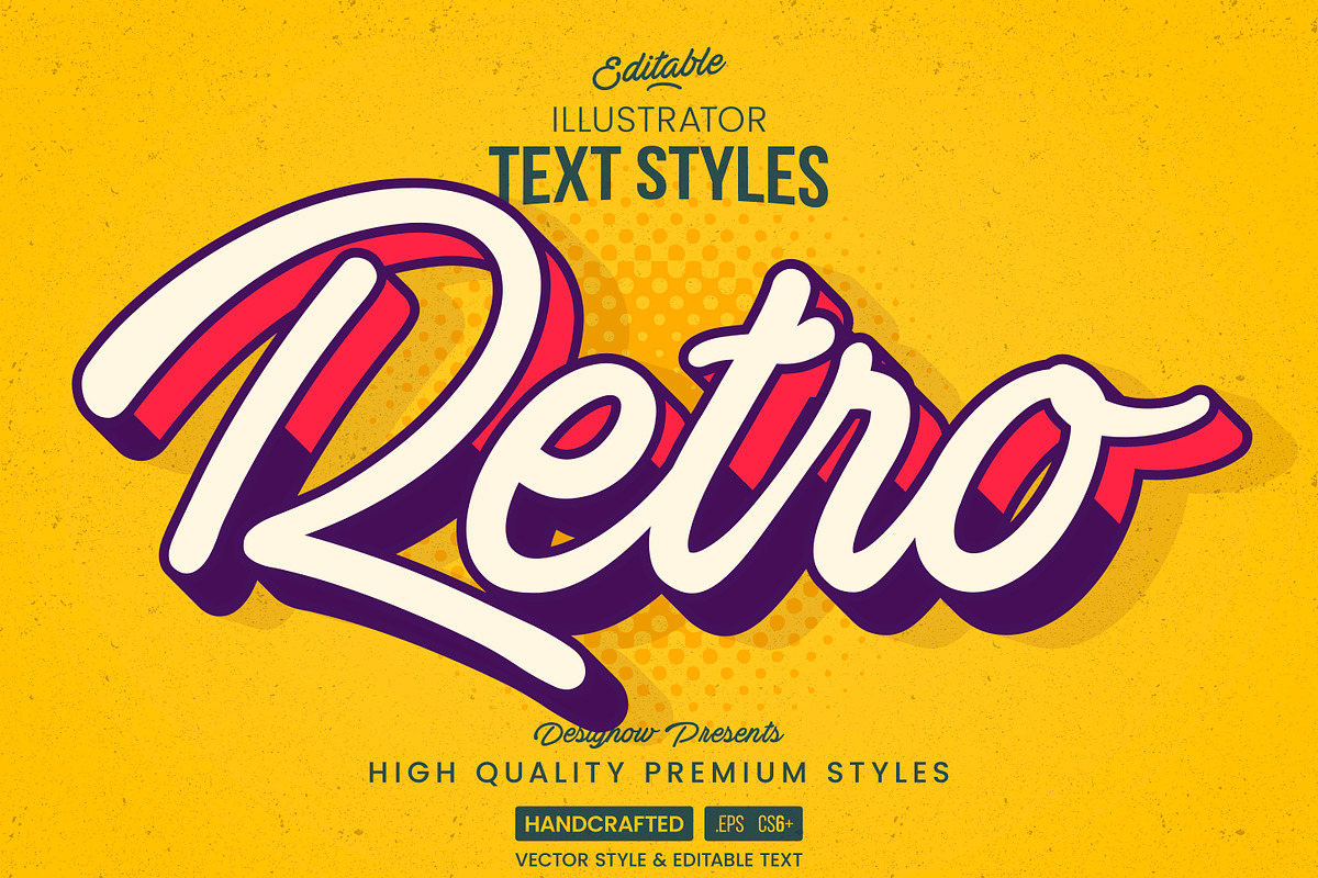 80s Retro Text Style, a Layer Style Add-On by Designow Group