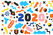 2020 New Year vector background set, a Decorative Illustration by OLLYSWEATSHIRT DSGN INC. (Thumbnail 5 of 5)