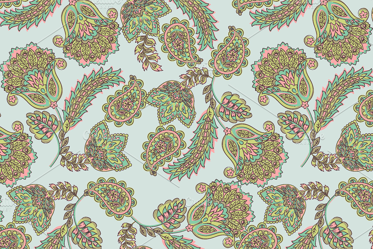 6 Asian Paisley seamless patterns, a Pattern Graphic by antalogiya (Photo 7 of 7)