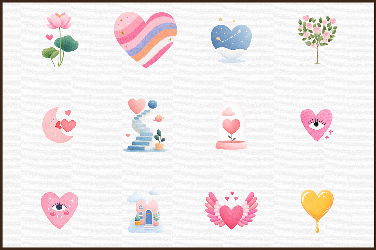 Surrealist Valentine Clipart, an Illustration by Sublimation Artist (Photo 3 of 6)