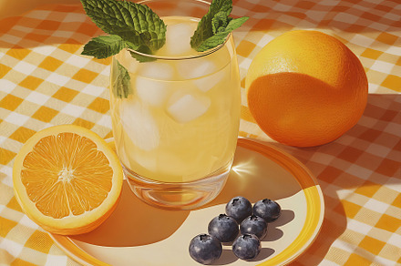 Refreshing citrus drink with berries, a Food & Drink Photo by Beautiful things