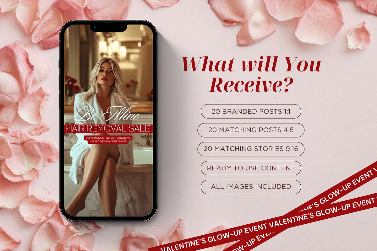 Valentine's Day Laser Hair Removal, a Social Media Template by DesignsbyMariaStudio (Photo 2 of 11)