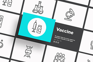 Vaccine | 16 Thin Line Icons, an Outline Icon by Alex Blogoodf