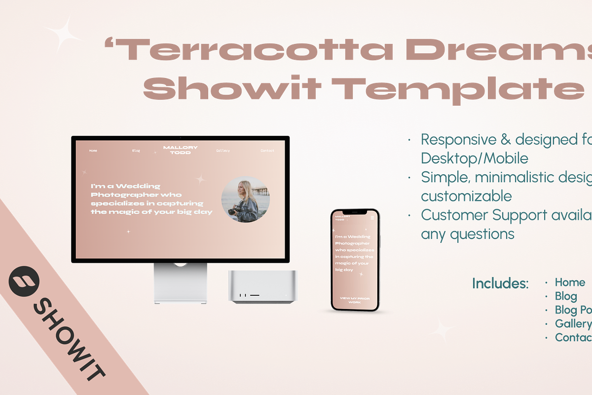 'Terracotta Dreams' Showit Template, a Landing Page Template by maddiedigitalco. (Photo 1 of 6)