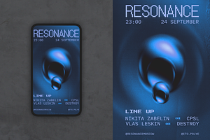 Techno event party flyer template