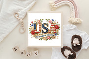 USA 250 Years of Freedom Floral PNG, an Illustration by CraftArtStudio (Thumbnail 3 of 4)