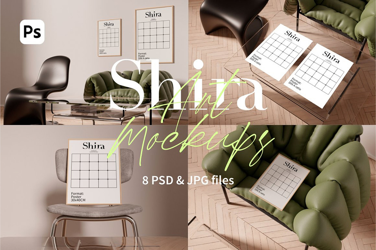 Artwork Mockups Bundle 20 in 1, a Household Mockup by Bonumo (Photo 8 of 41)