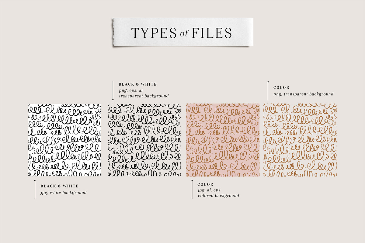 Hand Drawn Patterns in Black & Color, a Pattern Graphic by Point and Poem (Photo 5 of 7)