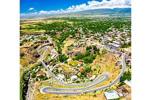 Oshakan village with saint mesrop stock photo containing armenia and church, an Architecture Photo by Leonid Andronov