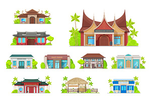 Restaurant Building Icons