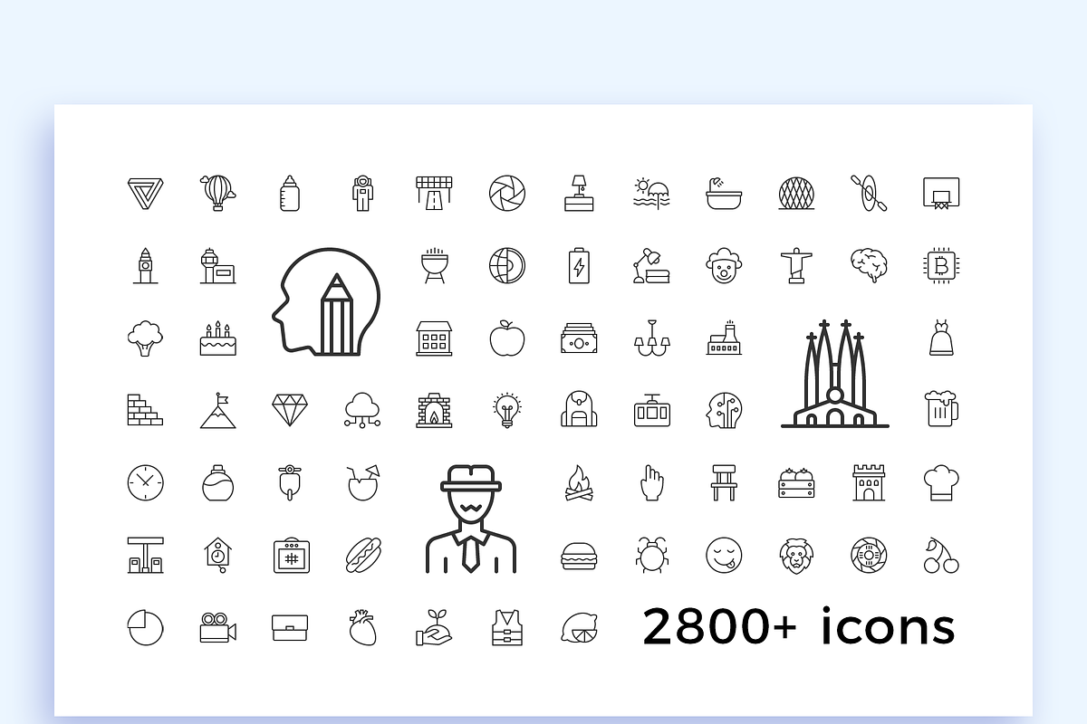 Sleekons 2800+ Minimalist Line Icons, an Outline Icon by P.F. Creative Lab (Photo 8 of 9)