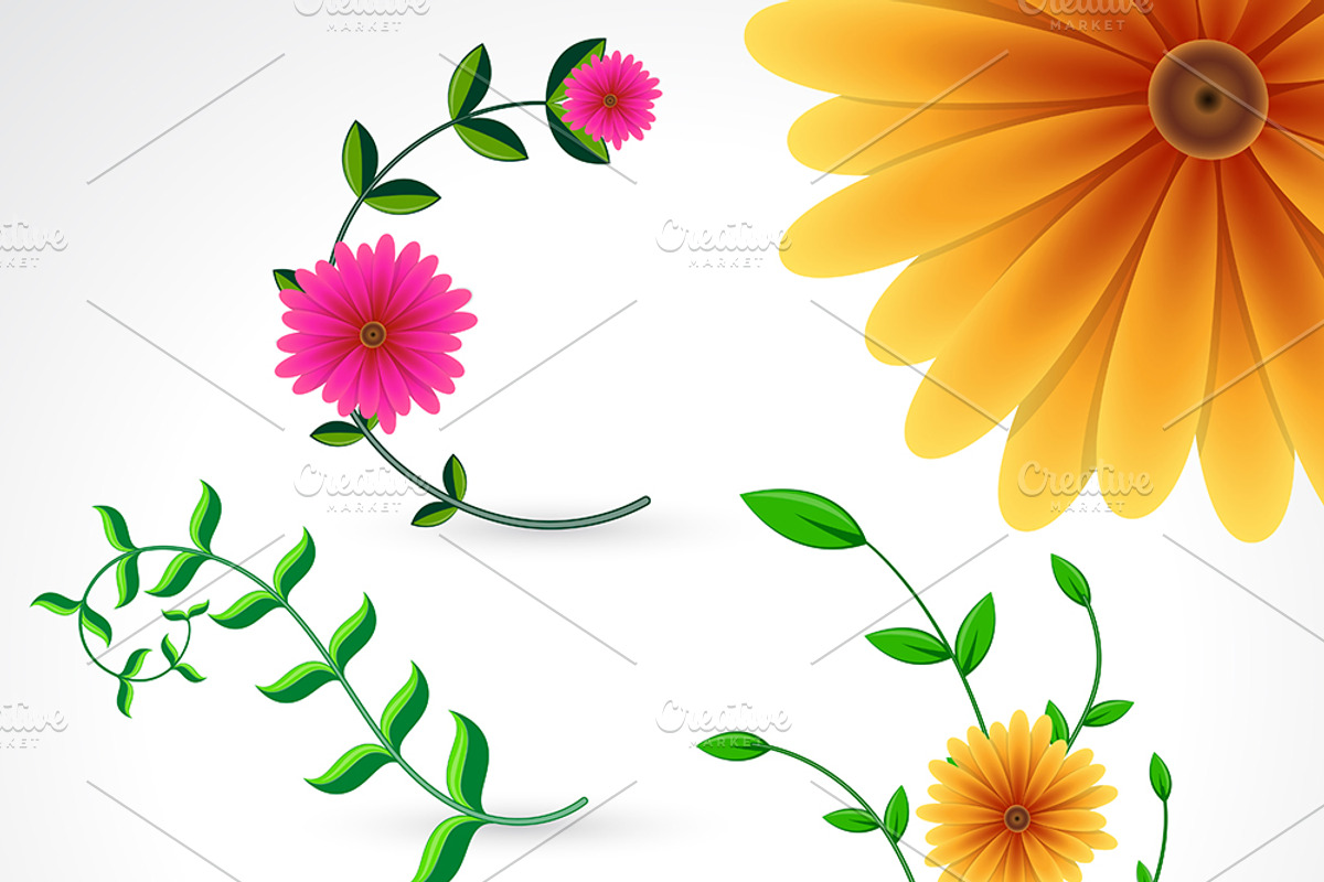 Flowers Designs, a Decorative Illustration by TrueMitra Designs