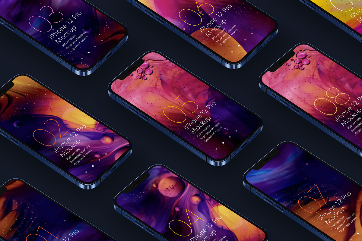 iPhone 12 Pro Mockup Set, an iPhone Mockup by Deeplab (Photo 13 of 17)