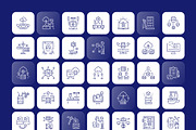 Cloud Network Icons, an Outline Icon by Prosymbols (Thumbnail 7 of 7)