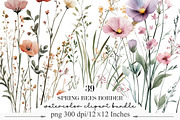 Spring Bees Border Clipart, an Illustration by Designking (Thumbnail 1 of 5)