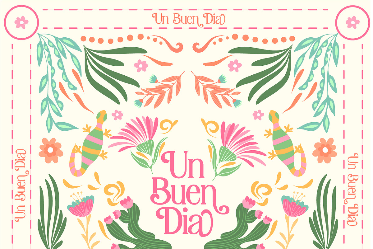 Fiesta Folk Art Illustrations, a Pattern Graphic by Agate Mountain Studio (Photo 1 of 3)