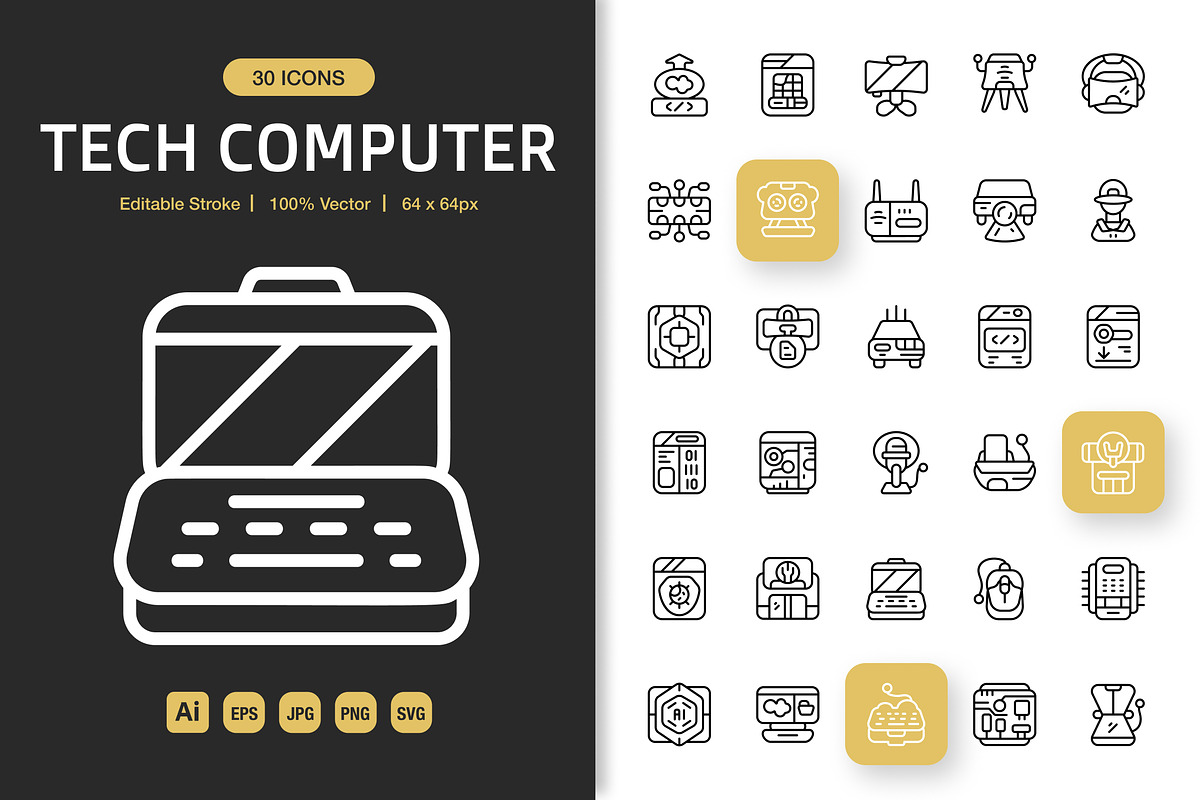 Tech Computer Icons, an Icon by Spacepixel Creative
