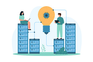 Digital solution development tools, a Person Illustration by Flashvector