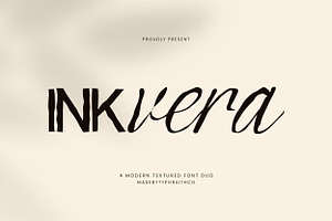 Inkvera | Modern Textured font duo, a Script Font by Typoraith Co