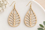 Leaf Vein Teardrop Earrings SVG, an Object Graphic by Canvas Craft (Thumbnail 4 of 4)