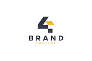 Number 4 house logo design template, a Branding & Logo Template by Amadul11 (Thumbnail 1 of 4)