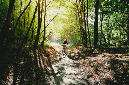 Girl Riding on Bike in the Forest, a Sports & Recreation Photo by Pro.Motion