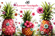 Summer Pineapple Clipart, an Illustration by Craft Nest (Thumbnail 1 of 12)