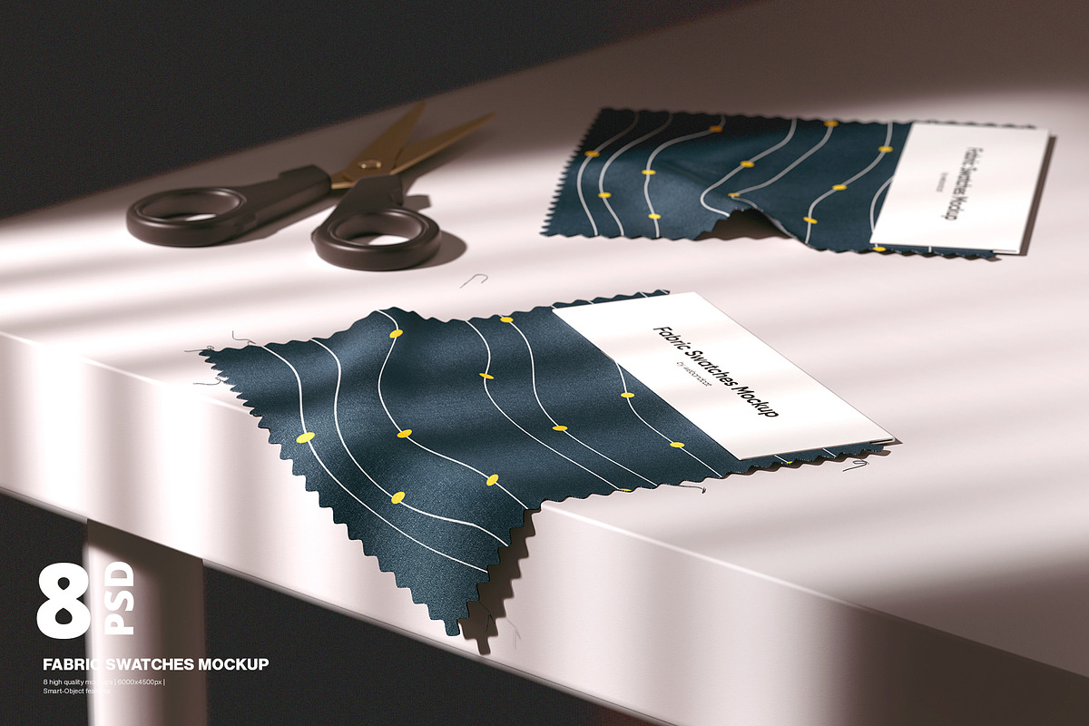 Fabric Swatches Mockup, a Packaging Mockup by WebAndCat (Photo 1 of 12)