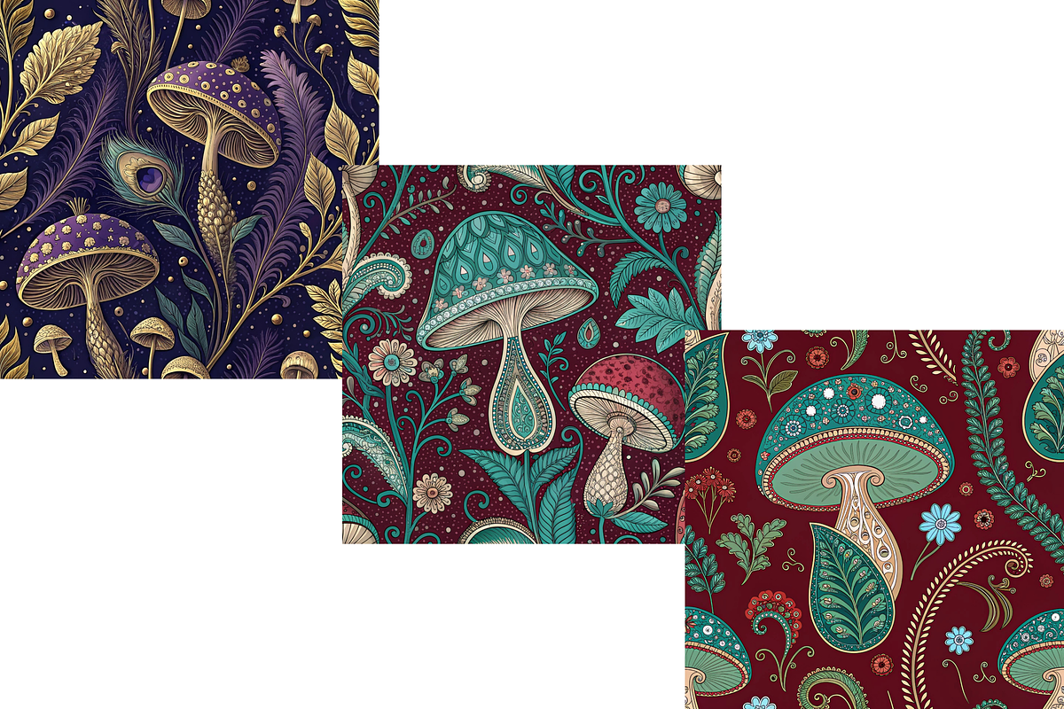 Maximalist Mushroom Tapestry Pattern, a Pattern Graphic by FloridPrintables (Photo 3 of 12)