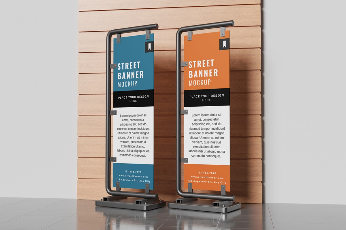 Street Banner Mockup, an Advertising Mockup by AndikaGraphic (Photo 5 of 6)