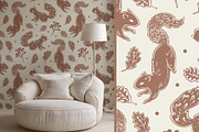 Linocut Animals rustic patterns, an Animal Illustration by Carpet Tapete Pretzel (Thumbnail 10 of 17)