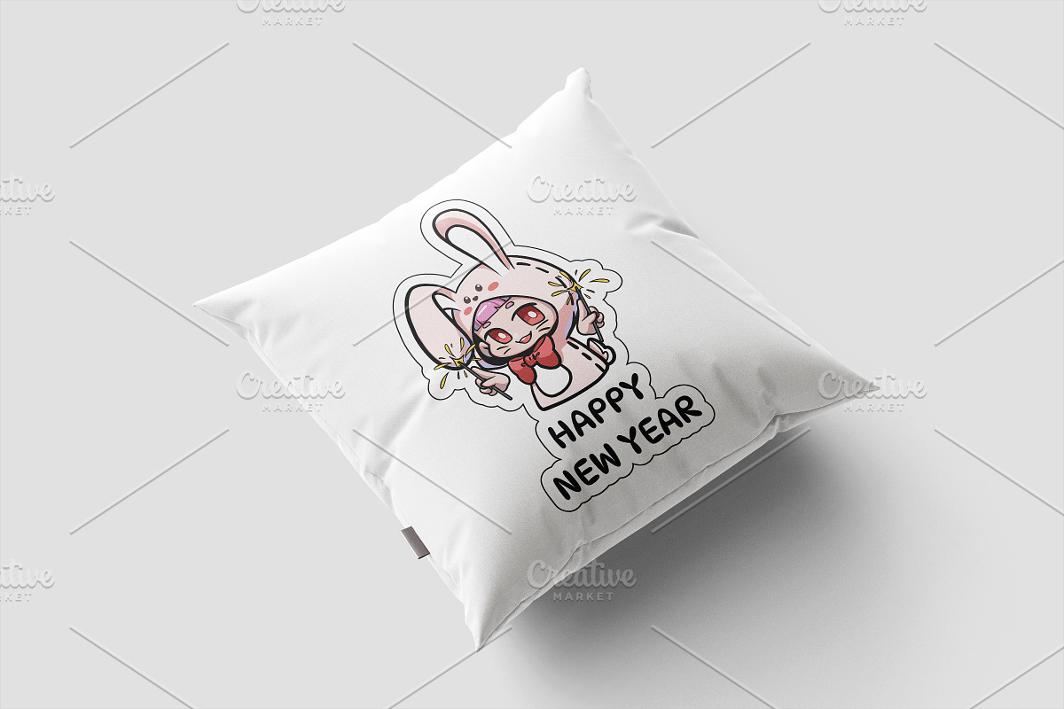New Year Chibi Art Sticker Set 2, an Illustration by vectstudio (Photo 3 of 3)