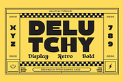 Delutchy | Display Retro Bold Font, a Sans Serif Font by Tiptop Graphic (Thumbnail 1 of 9)