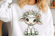 Whimsical spring lamb clipart, an Illustration by SinaCreation (Thumbnail 11 of 11)