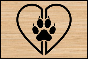 Heart Paw Silhouette Vector SVG Set, an Object Illustration by Gaye Art