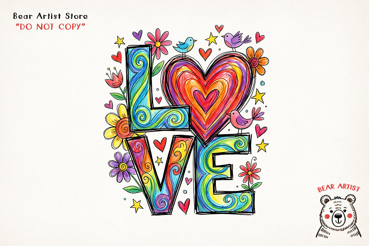 Valentine Love & Coffee Illustration, an Illustration by GlitterCraft (Photo 3 of 41)