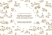 Refined Safari Toile de Jouy Pattern, a Wallpaper Graphic by Hughes Studio (Thumbnail 1 of 8)