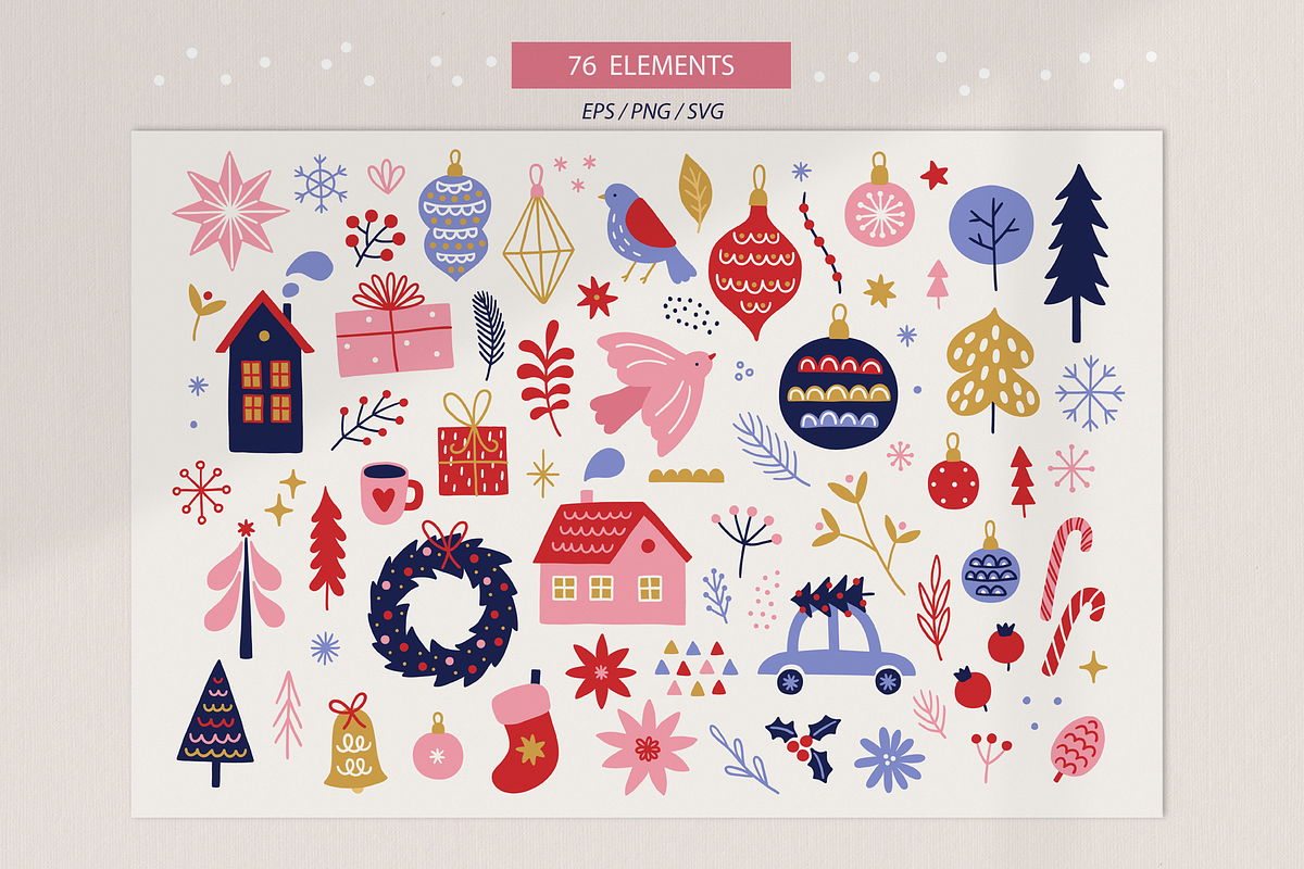 Cheerful Christmas Kit, a Seasonal Illustration by miumiu (Photo 5 of 15)