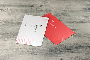 Round Corners Business Card Mockup