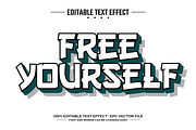 Free yourself editable text effect, a Layer Style Add-On by nicemorning (Thumbnail 1 of 3)