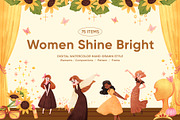 Women Shine Bright – Watercolor, a Person Illustration by CreativeValuation (Thumbnail 1 of 11)
