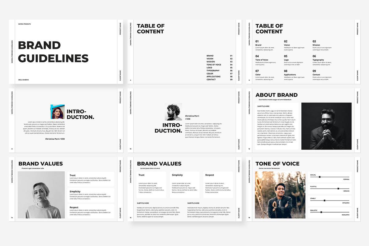 Brand Guidelines PowerPoint Template, a Presentation Template by Gaize (Photo 4 of 9)