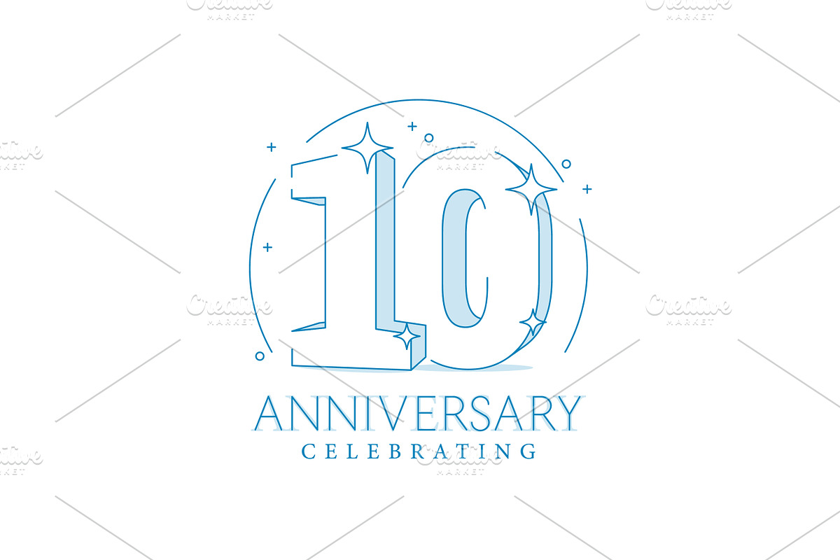 Anniversary 10. 3d number ten, an Outline Icon by Sunny (Photo 1 of 2)