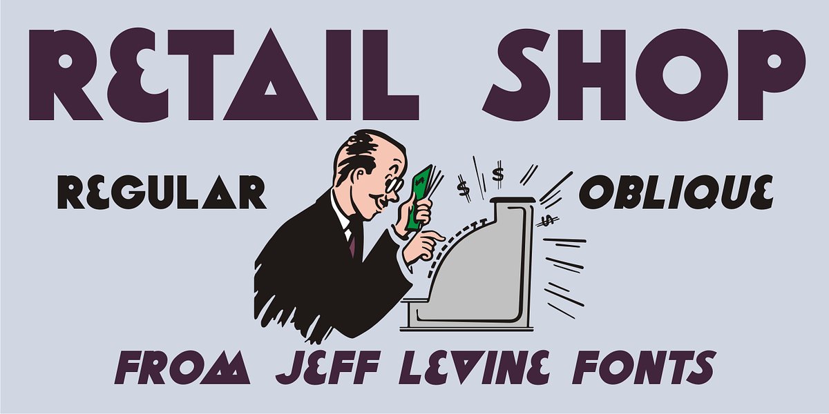 Retail Shop JNL, a Font by Jeff Levine Fonts