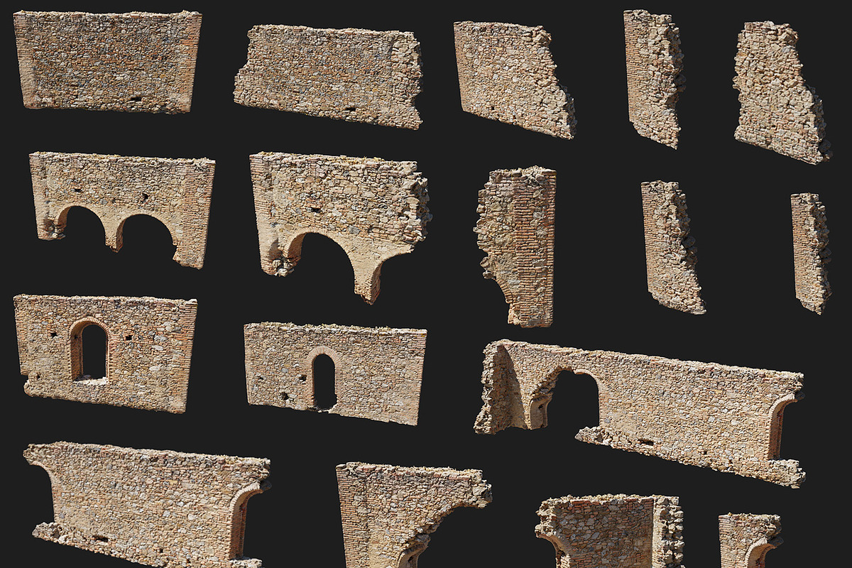 Modular Brick Stone Ruin Pbr Scan, an Environmental 3D Model by Pers_Scan_Collection (Photo 8 of 14)
