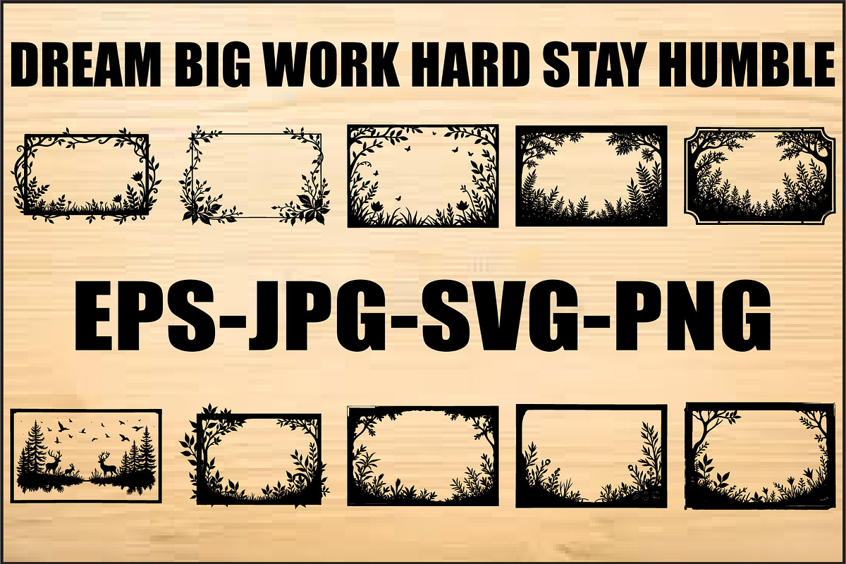 Black and white Frame Nature SVG Bun, an Object Graphic by jahid234 (Photo 1 of 7)